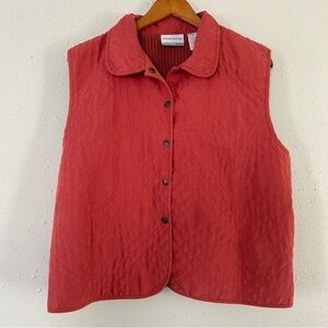 Alfred Dunner Coral Pink Quilted Vest 18 Petite Casual
